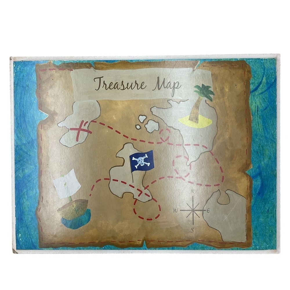 Lane Dee‎ Signs Kids Room by Stupell Pirate's Treasure Map Rectangle Wall Plaque